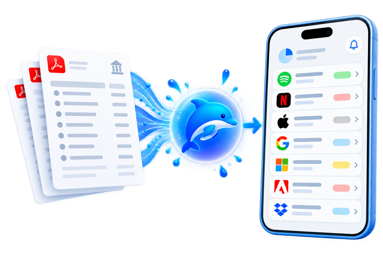 From your bank statements to your subscriptions, in seconds